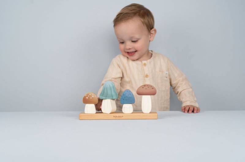 Little Dutch Stacking Puzzle Mushrooms Forest Friends saliekamas sēnes Little Dutch Stacking Puzzle Mushrooms Forest Friends saliekamas sēnes