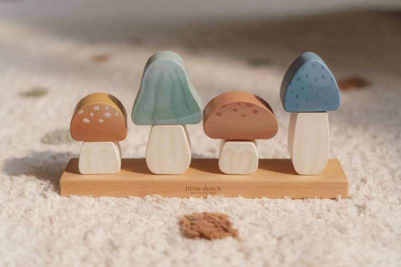 Little Dutch Stacking Puzzle Mushrooms Forest Friends saliekamas sēnes Little Dutch Stacking Puzzle Mushrooms Forest Friends saliekamas sēnes