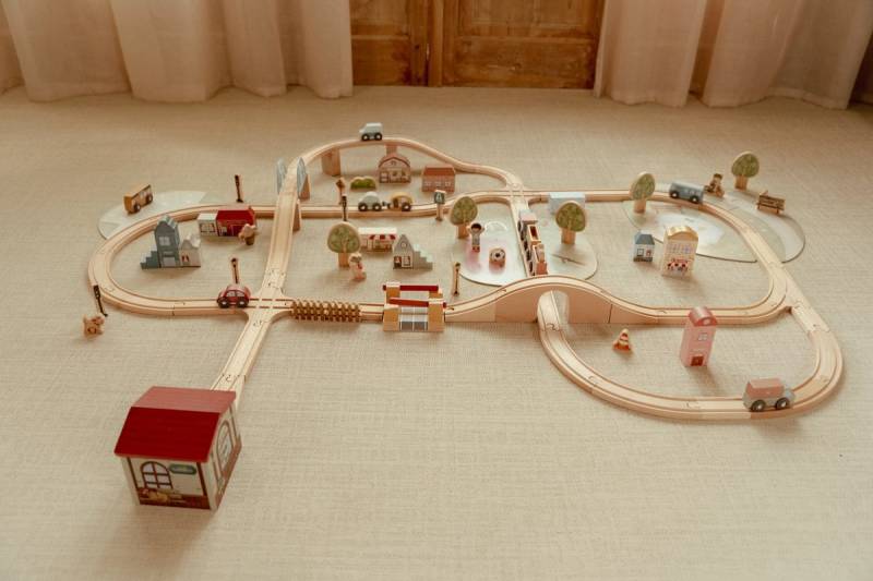 Little Dutch Train Track Set XL FSC  koka XL vilciena komplekts