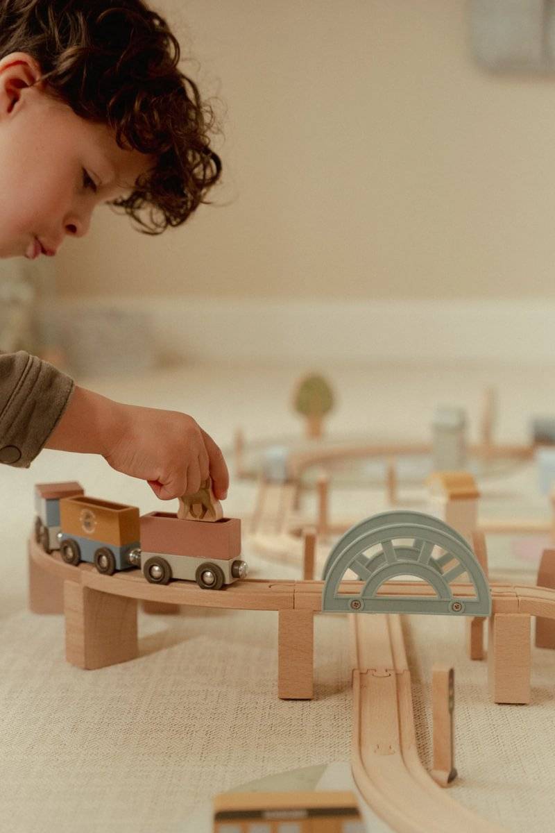 Little Dutch Train Track Set XL FSC  koka XL vilciena komplekts