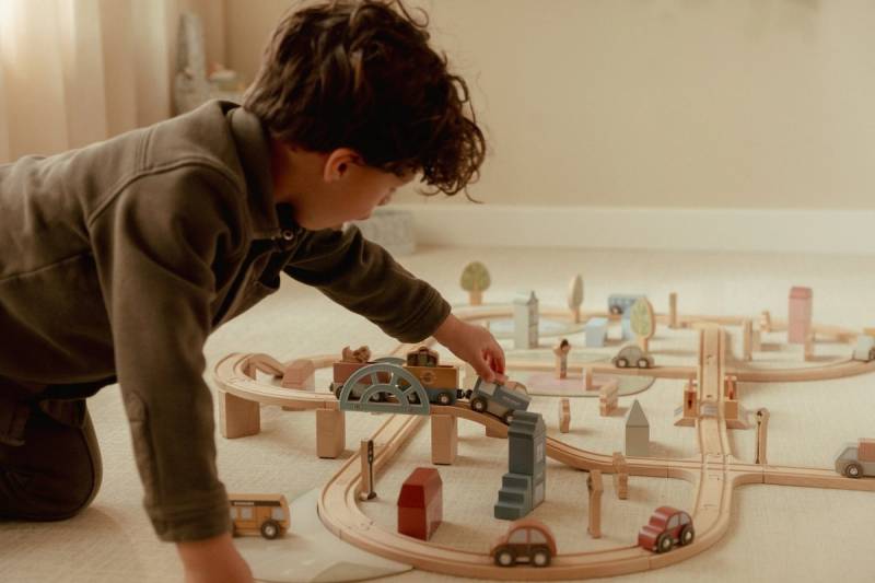 Little Dutch Train Track Set XL FSC  koka XL vilciena komplekts