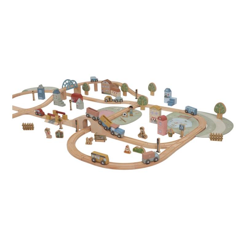 Little Dutch Train Track Set XL FSC  koka XL vilciena komplekts