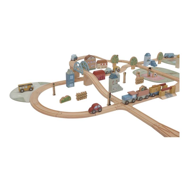 Little Dutch Train Track Set XL FSC  koka XL vilciena komplekts