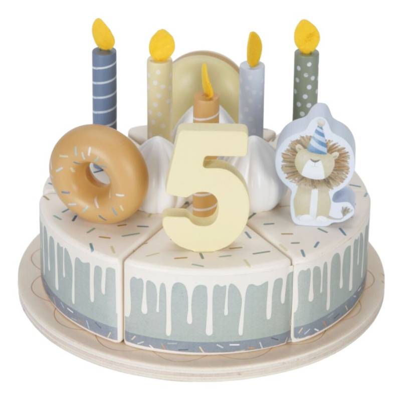 Little Dutch wooden birthday cake blue FSC koka dzimšanas diena kūka ar cipariem un dekorējumiem Little Dutch wooden birthday cake blue FSC koka dzimšanas diena kūka ar cipariem un dekorējumiem