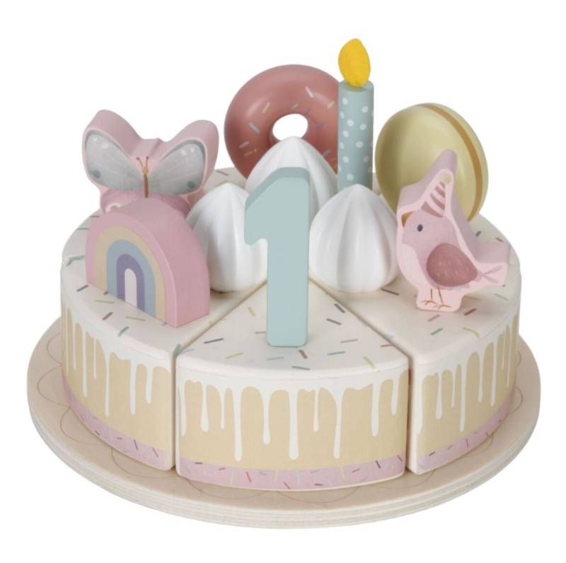 Little Dutch wooden birthday cake pink FSC koka dzimšanas diena kūka ar cipariem un dekorējumiem Little Dutch wooden birthday cake pink FSC koka dzimšanas diena kūka ar cipariem un dekorējumiem