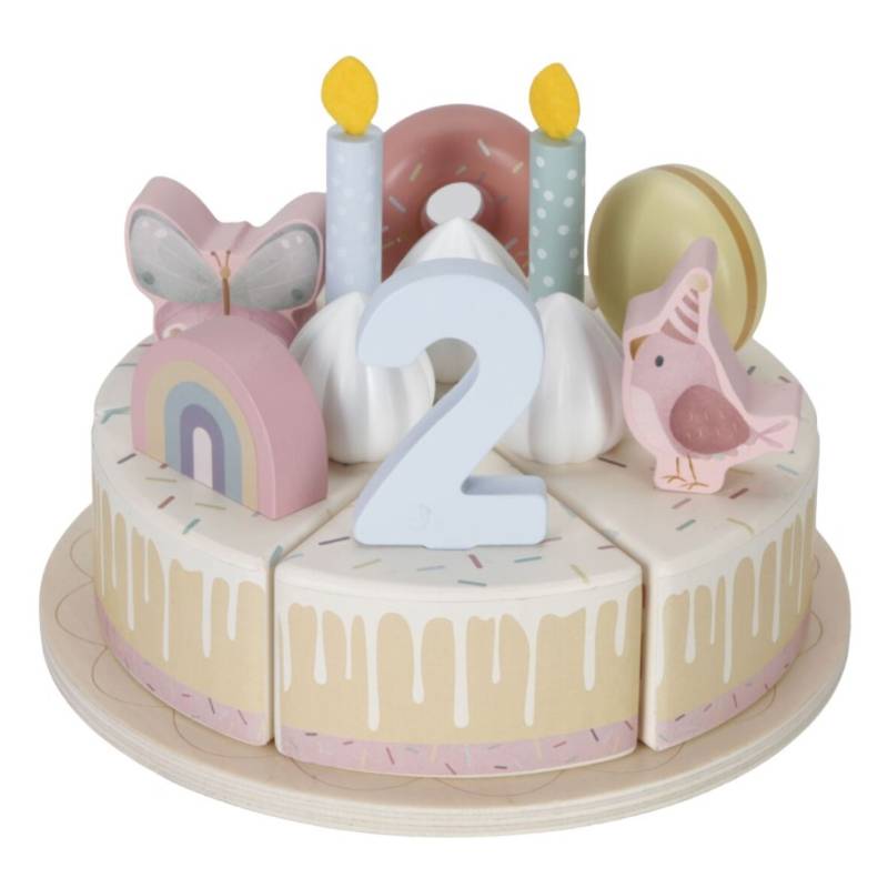 Little Dutch wooden birthday cake pink FSC koka dzimšanas diena kūka ar cipariem un dekorējumiem Little Dutch wooden birthday cake pink FSC koka dzimšanas diena kūka ar cipariem un dekorējumiem