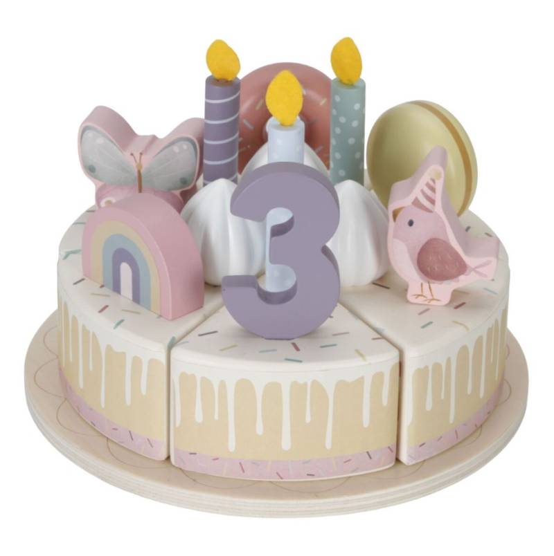 Little Dutch wooden birthday cake pink FSC koka dzimšanas diena kūka ar cipariem un dekorējumiem Little Dutch wooden birthday cake pink FSC koka dzimšanas diena kūka ar cipariem un dekorējumiem
