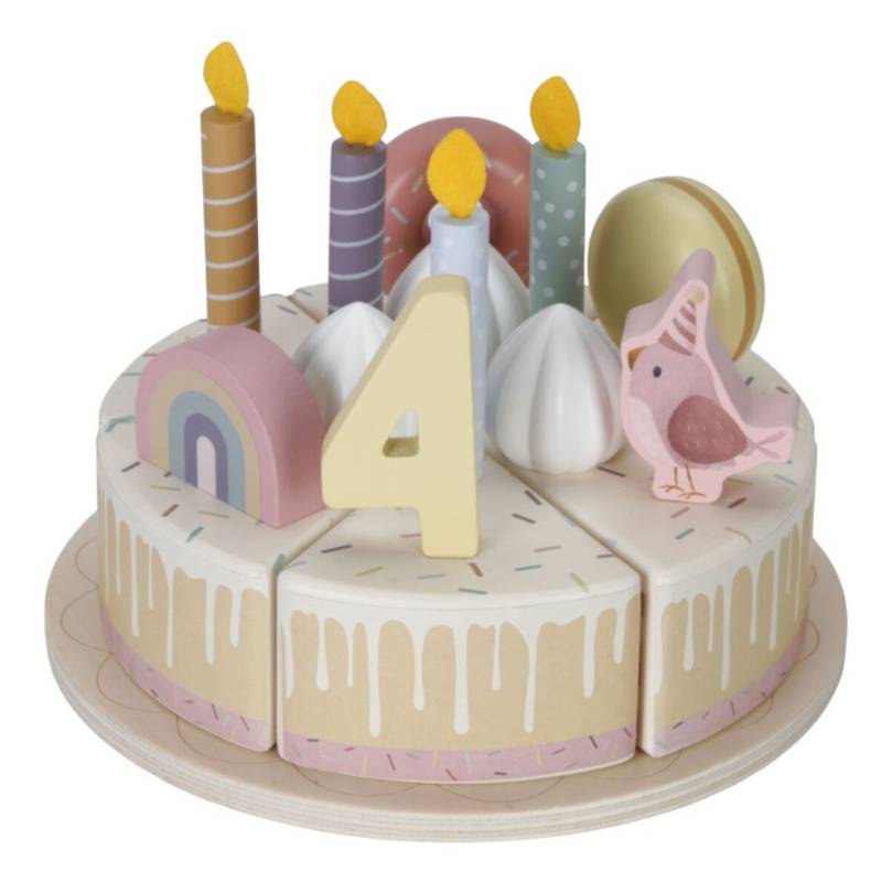 Little Dutch wooden birthday cake pink FSC koka dzimšanas diena kūka ar cipariem un dekorējumiem Little Dutch wooden birthday cake pink FSC koka dzimšanas diena kūka ar cipariem un dekorējumiem