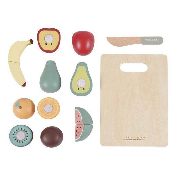 Little Dutch Wooden cutting fruits koka augļu komplekts Little Dutch Wooden cutting fruits koka augļu komplekts