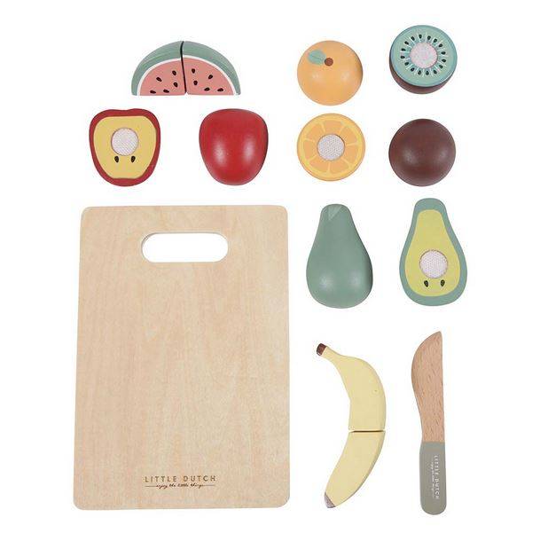 Little Dutch Wooden cutting fruits koka augļu komplekts Little Dutch Wooden cutting fruits koka augļu komplekts