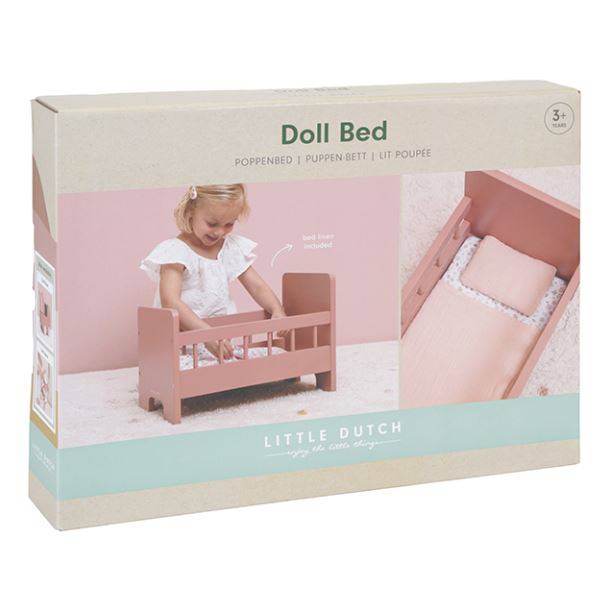 Little Dutch Wooden doll bed with textile FSC koka leļļu gulta Little Dutch Wooden doll bed with textile FSC koka leļļu gulta