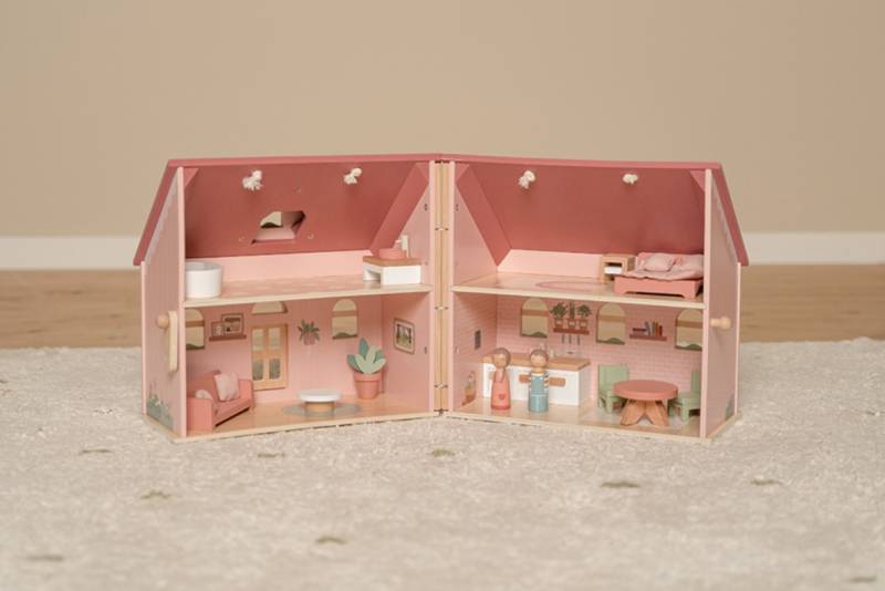 Little Dutch wooden portable dollhouse FSC pārnēsājamā koka leļļu māja