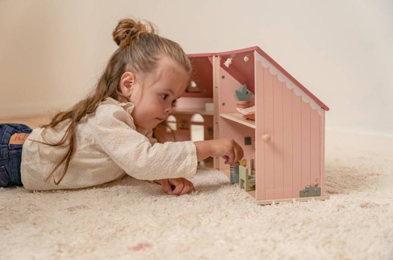 Little Dutch wooden portable dollhouse FSC pārnēsājamā koka leļļu māja