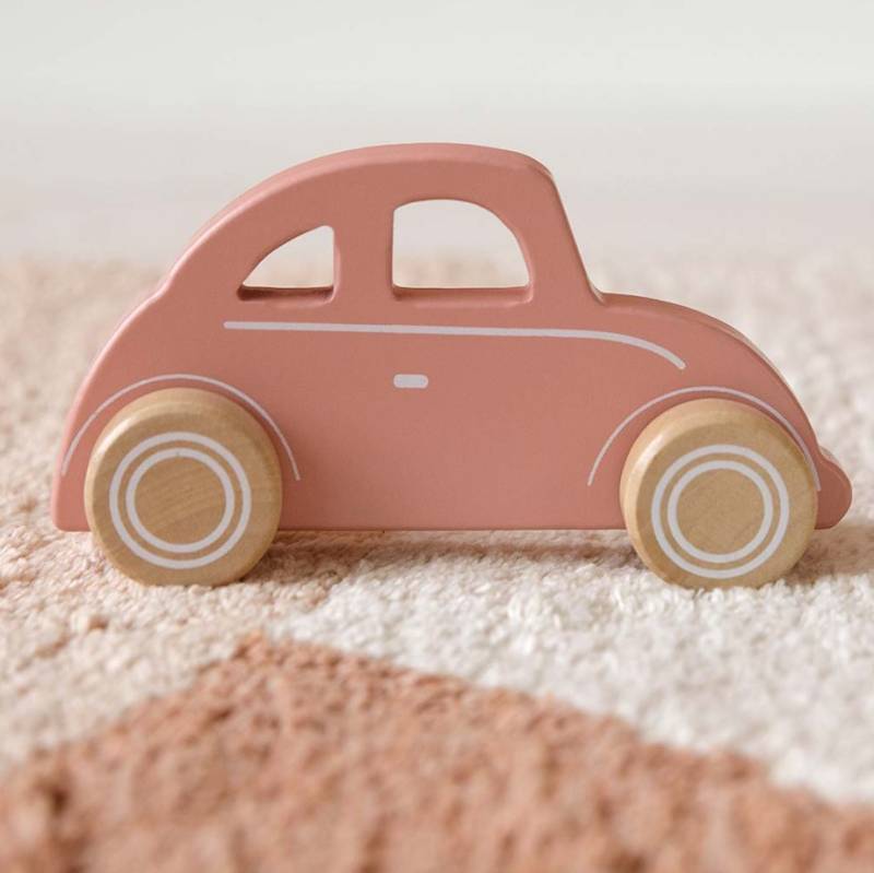 Little Dutch wooden toy car pink koka mašīna rozā