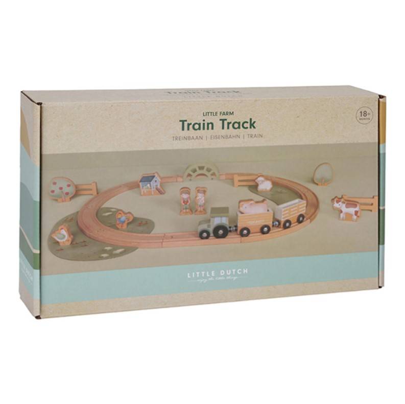 Little Dutch wooden train track Little Farm FSC koka vilciena trase Little Dutch wooden train track Little Farm FSC koka vilciena trase