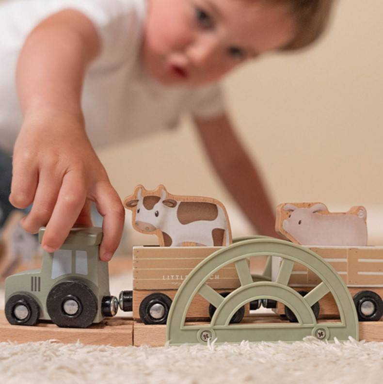 Little Dutch wooden train track Little Farm FSC koka vilciena trase Little Dutch wooden train track Little Farm FSC koka vilciena trase