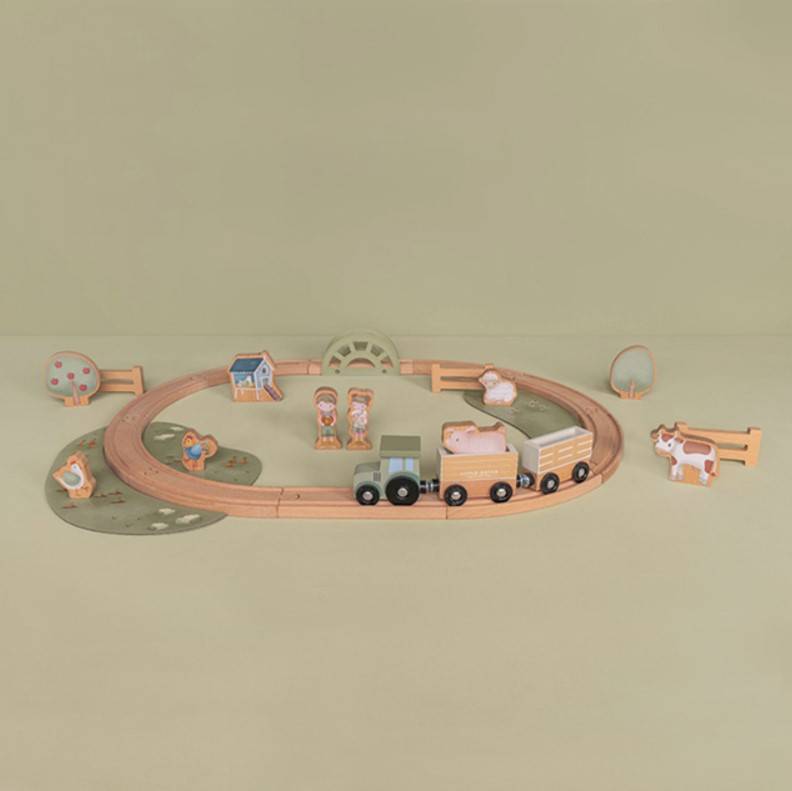 Little Dutch wooden train track Little Farm FSC koka vilciena trase Little Dutch wooden train track Little Farm FSC koka vilciena trase