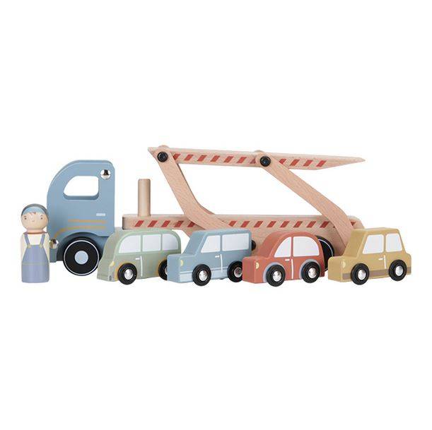 Little Dutch Wooden transport truck FSC kravas auto ar piekabi