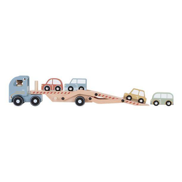 Little Dutch Wooden transport truck FSC kravas auto ar piekabi