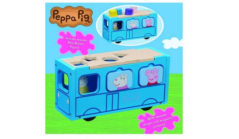 Pepa Pig Wooden School Bus cūciņas Peppas koka skolas autobuss