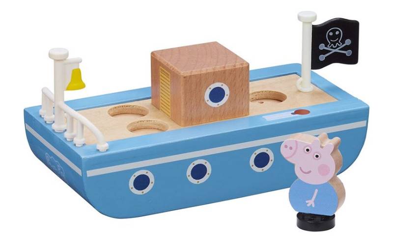 Peppa Pig Wooden Boat cūciņas Peppas koka laiva Peppa Pig Wooden Boat cūciņas Peppas koka laiva