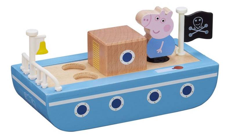 Peppa Pig Wooden Boat cūciņas Peppas koka laiva Peppa Pig Wooden Boat cūciņas Peppas koka laiva