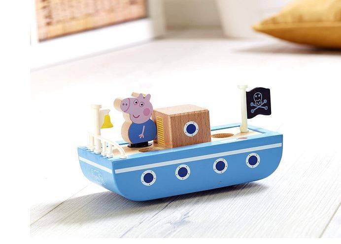 Peppa Pig Wooden Boat cūciņas Peppas koka laiva Peppa Pig Wooden Boat cūciņas Peppas koka laiva