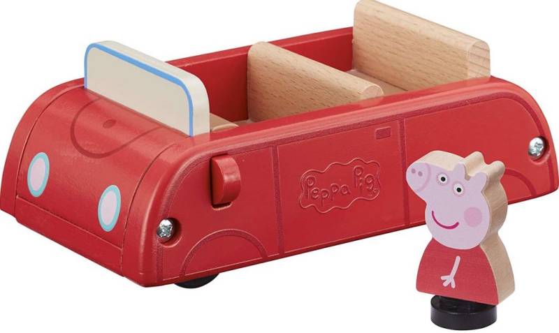 Peppa Pig Wooden Red Car cūciņas Peppas koka sarkana automašīna Peppa Pig Wooden Red Car cūciņas Peppas koka sarkana automašīna