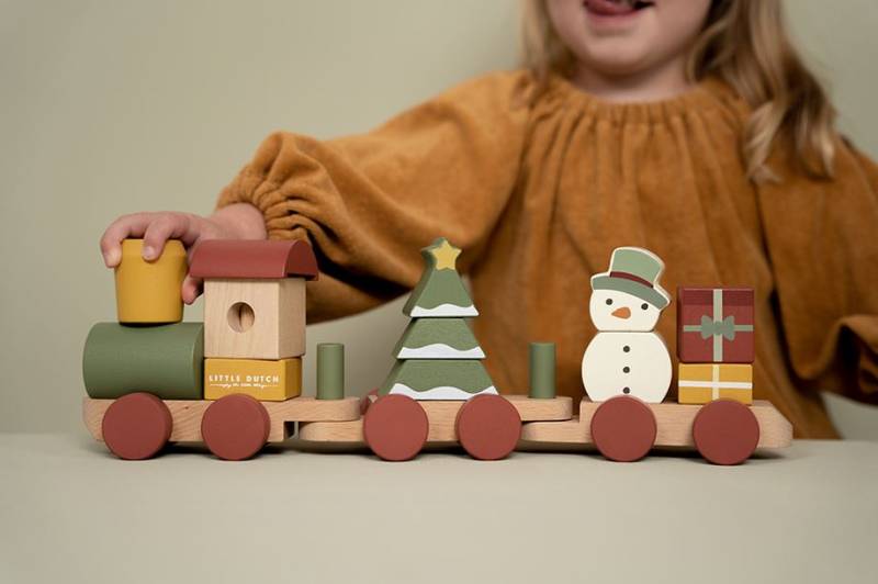 Stacking Train ´Christmas´ FSC – Limited Edition Ziemassvētku koka vilciens