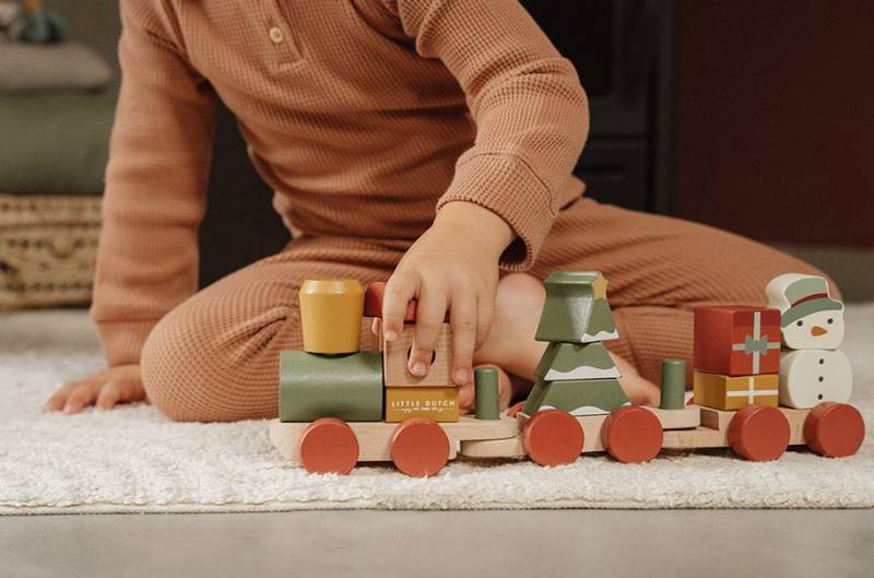 Stacking Train ´Christmas´ FSC – Limited Edition Ziemassvētku koka vilciens