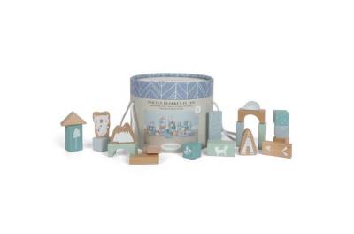 Koka klucīši spainī Blocks in tube blue