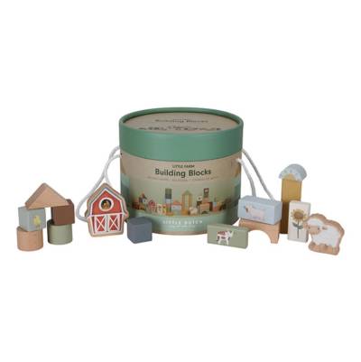 Little Dutch building blocks Little Farm FSC koka klucīši spainī