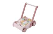 Little Dutch Babywalker with blocks koka ratiņi ar klučiem rozā