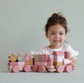 Little Dutch Stacking Train Flowers koka vilciens rozā