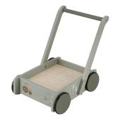Little Dutch wooden block trolley Little Farm koka ratiņi ar koka klučiemzaļi