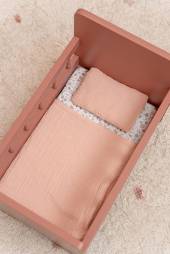 Little Dutch Wooden doll bed with textile FSC koka leļļu gulta