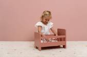 Little Dutch Wooden doll bed with textile FSC koka leļļu gulta