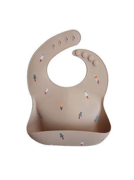 Mushie Silicone Bib silikona priekšautiņš Rocket