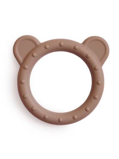 Mushie teether Bear - Natural zobgrauznis lācis brūns