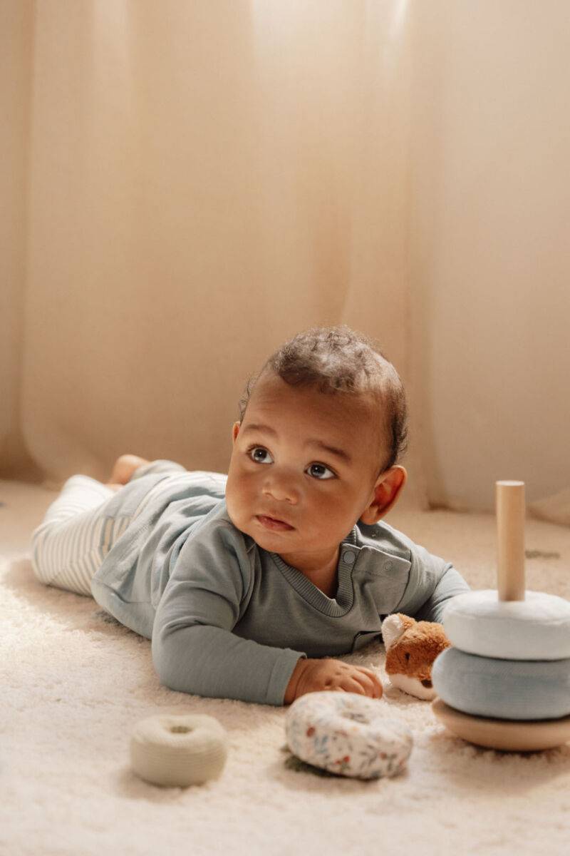 Little Dutch Rocking ring stacker Forest Friends šūpojošā koka piramīda