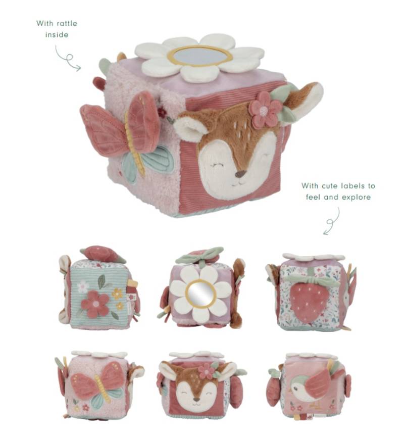 Little Dutch Soft activity cube Fairy Garden mīkstais aktivitāšu kubs Little Dutch Soft activity cube Fairy Garden mīkstais aktivitāšu kubs