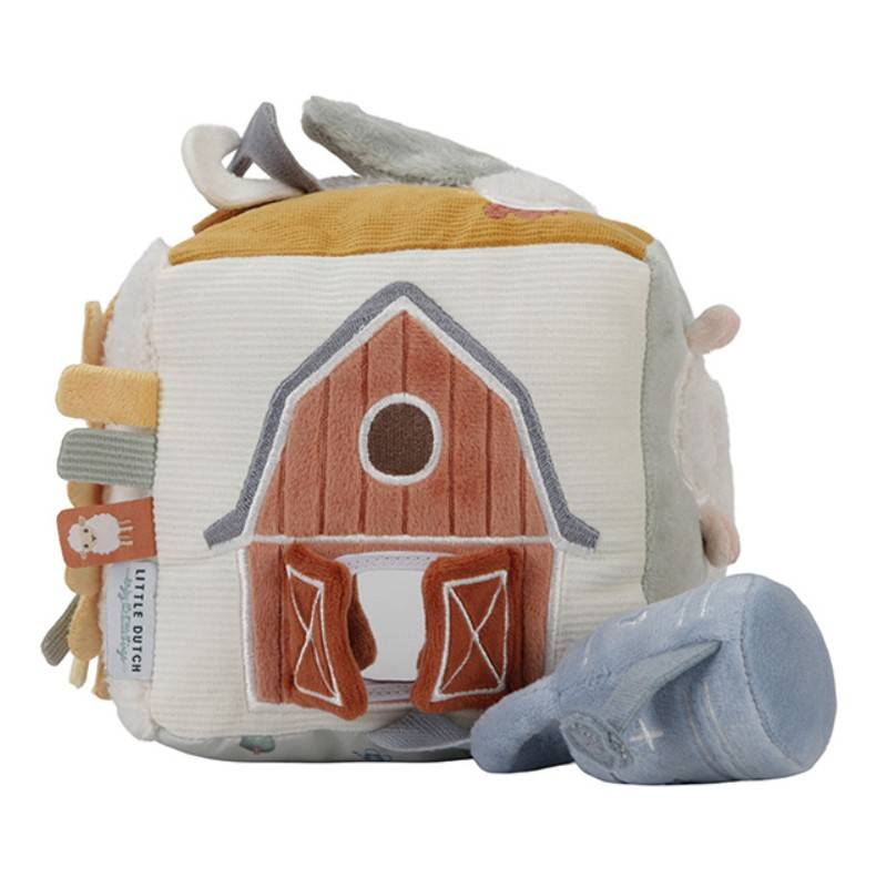 Little Dutch soft activity cube Little Farm mīkstais aktivitāšu kubs