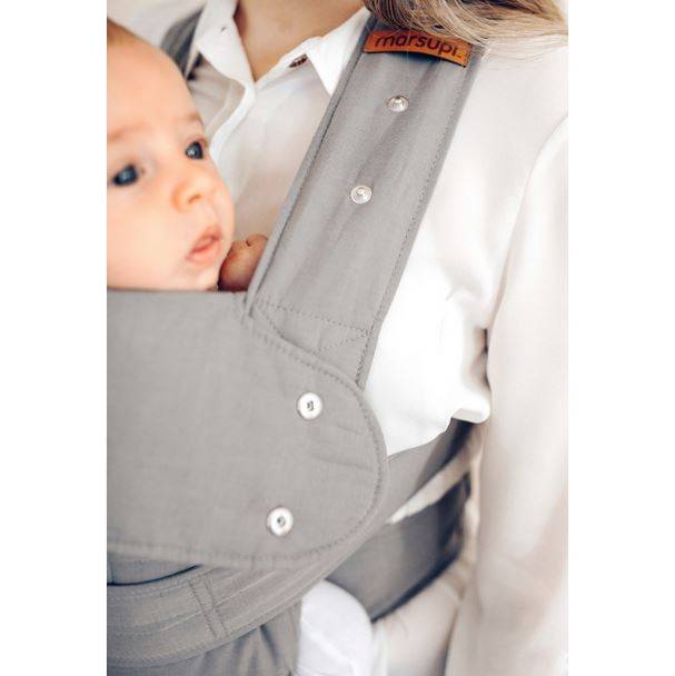 Ergonomiskā soma Marsupi Breeze ergosoma Light Grey (sastāvā lins) S/M izmērs Ergonomiskā soma Marsupi Breeze ergosoma Light Grey (sastāvā lins) S/M izmērs