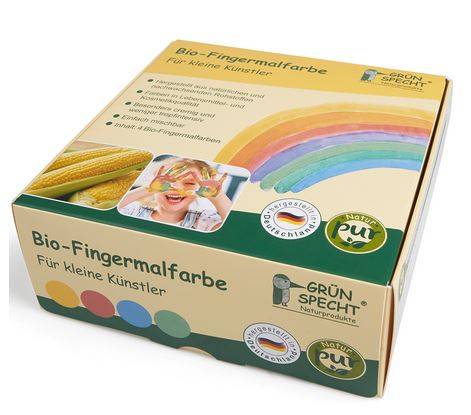 Grünspecht Organic finger paint yellow, red, blue, green pirkstiņkrāsas