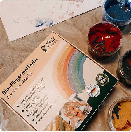Grünspecht Organic finger paint yellow, red, blue, green pirkstiņkrāsas
