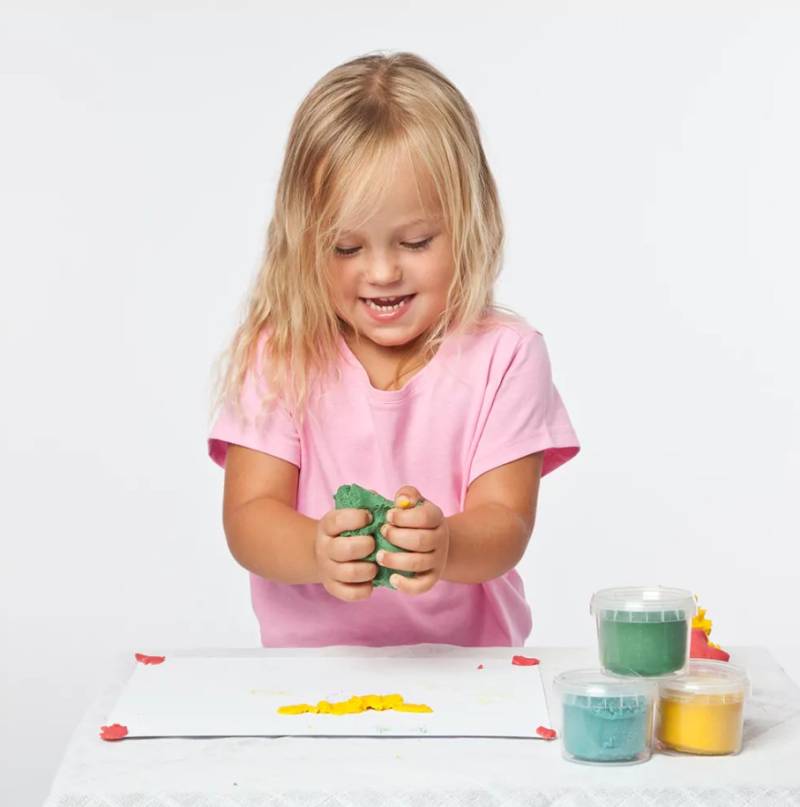 Grünspecht Organic soft clay yellow, red, blue, green plastalīns dzeltens, sarkans, zils un zaļš