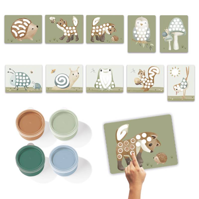 Little Dutch Fingerpaint set Forest Friends pirkstiņkrāsu komplekts Little Dutch Fingerpaint set Forest Friends pirkstiņkrāsu komplekts