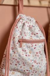 Little Dutch gym bag Flowers and butterflies bērnu sporta mugursoma
