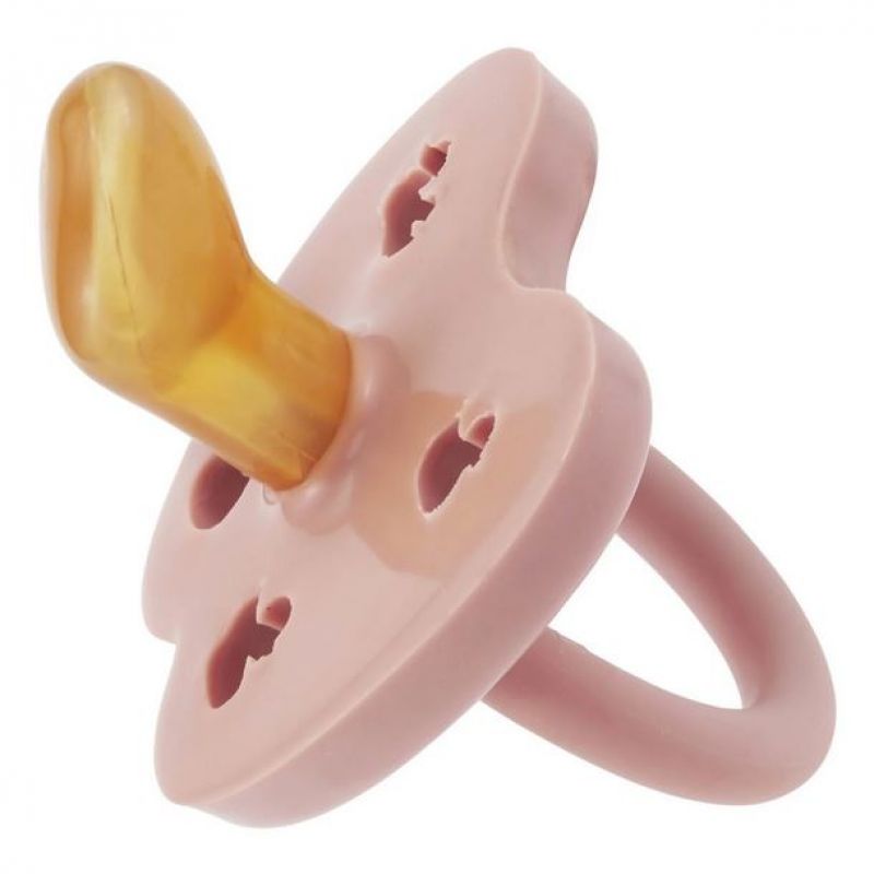 Hevea Pacifier - Baby Blush Orthodontic dabīgā kaučuka knupītis rozā 3-36 mēn. šķelts